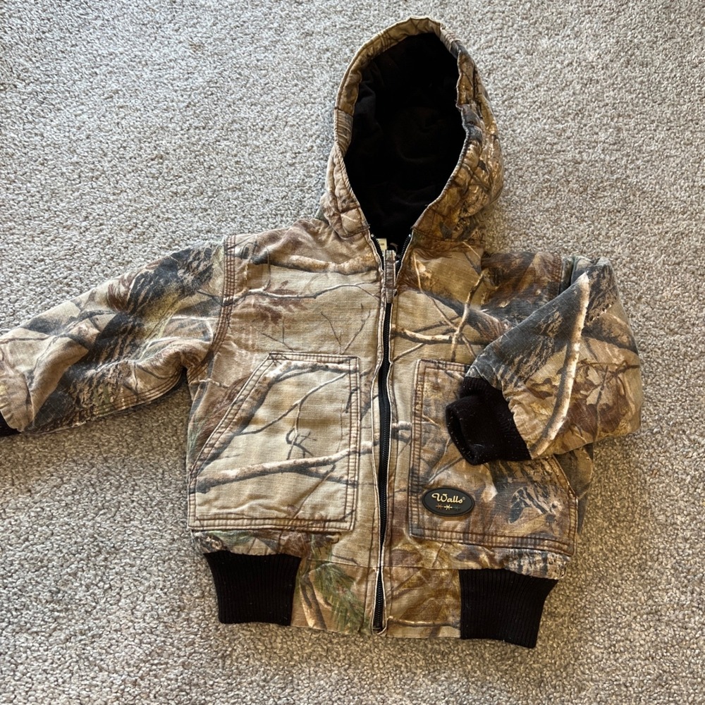 Walls camo jacket boys 4 Brown Realtree Insulated Workwear canvas coat hunting